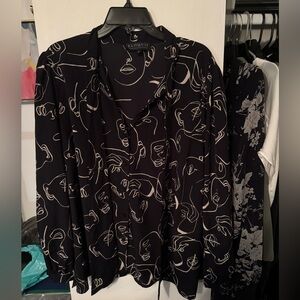 Eloquii tie Neck Blouse